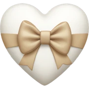 white heart with beige bow sticker