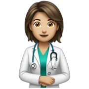 brown hair  female doctor sticker
