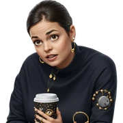 girl with coffee and jewelry sticker