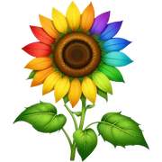 Rainbow sunflower sticker