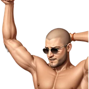 muscular man in sunglasses sticker