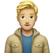 Blonde young man with simpleres  sticker