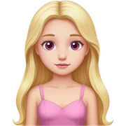 A girl with long blonde hair and a pink dress. sticker