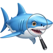 Shark with a magnifying glass  sticker