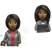 Black girl , long straight hair Student with a iPad  sticker