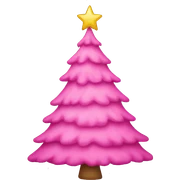 Pink Christmas tree sticker