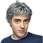 grey haired boy portrait sticker