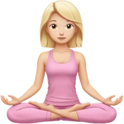 blonde yoga girl light pink clothes n sticker