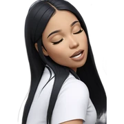 serene girl with closed eyes sticker