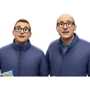 boys in jackets with glasses sticker
