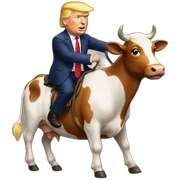 trump riding a cow sticker