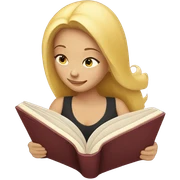 Blonde girl reading sticker