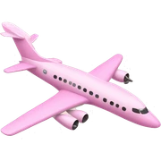 Pastel pink plane sticker