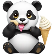Panda eating ice cream sticker