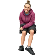 smiling girl in hoodie sticker