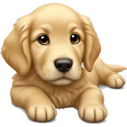 Golden retriever puppy laying sticker