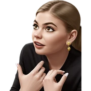 realistic portrait of girl with earrings sticker