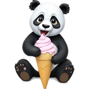 Panda eating ice cream sticker