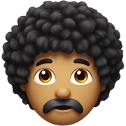 Apple with black fluffy hair sticker