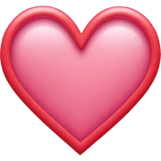 pink heart with a red outline sticker