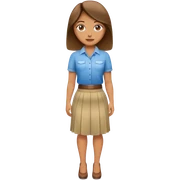 Full body woman wearing skirt at work sticker