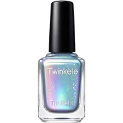 "TwinkledT" name, Holographic glitter nail polish bottle, white lid sticker