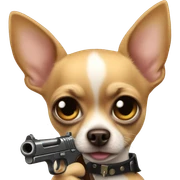 chihuahua with gun sticker