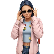 stylish girl in denim outfit sticker