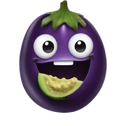 Eggplant eating a pickle sticker