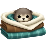 otter cozy in blanket sticker