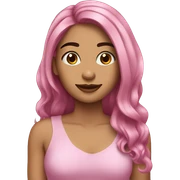 Lorena con cabello rosa  sticker