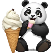 Panda eating ice cream sticker