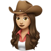 cowgirl brunette straight hair sticker