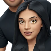 smiling girl in black shirt sticker