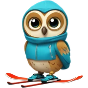 An owl skiing sticker