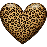 Leopard print heart sticker