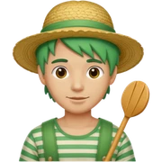 venice gondolier with green hair sticker