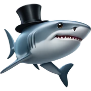 Shark with a top hat sticker
