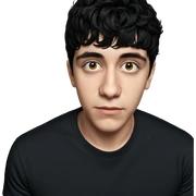 boy in black shirt portrait sticker