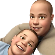 smiling boys with earrings sticker