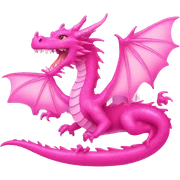 Hot pink glitter dragon breathing light pink fire  sticker