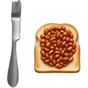 Baked beans on a slice of toast sticker