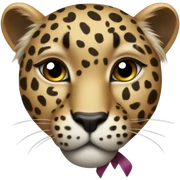 Leopard with a bow  sticker