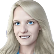 smiling girl with blue eyes sticker