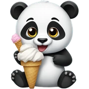 Panda eating ice cream sticker