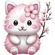 Cute Pastel pink and white Cherry Blossom Sakura Animal sticker