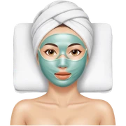 Lady with face mask spa beauty full face relaxing sticker