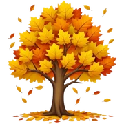 autumn tree with leaves falling  sticker