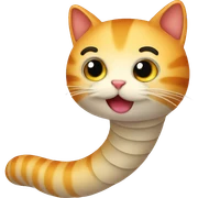 cat worm sticker