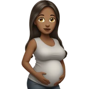 pregnant brunette light skin sticker